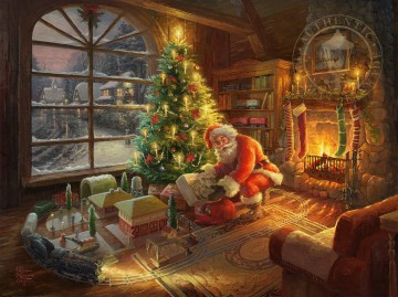 Livraison spéciale du Père Noël Thomas Kinkade Peinture à l'huile